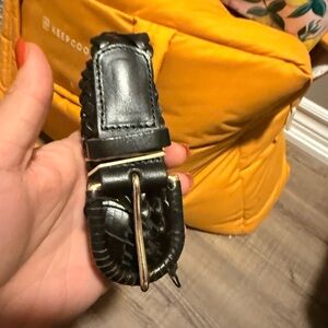 Black Leather women's Belt